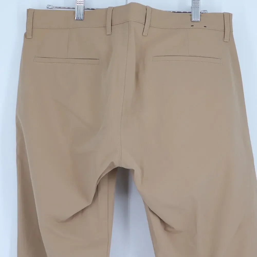 J. CREW Slim Fit Tech Chino Pants Dark Khaki Flex Zip Fly Mid Rise Men's 33X32